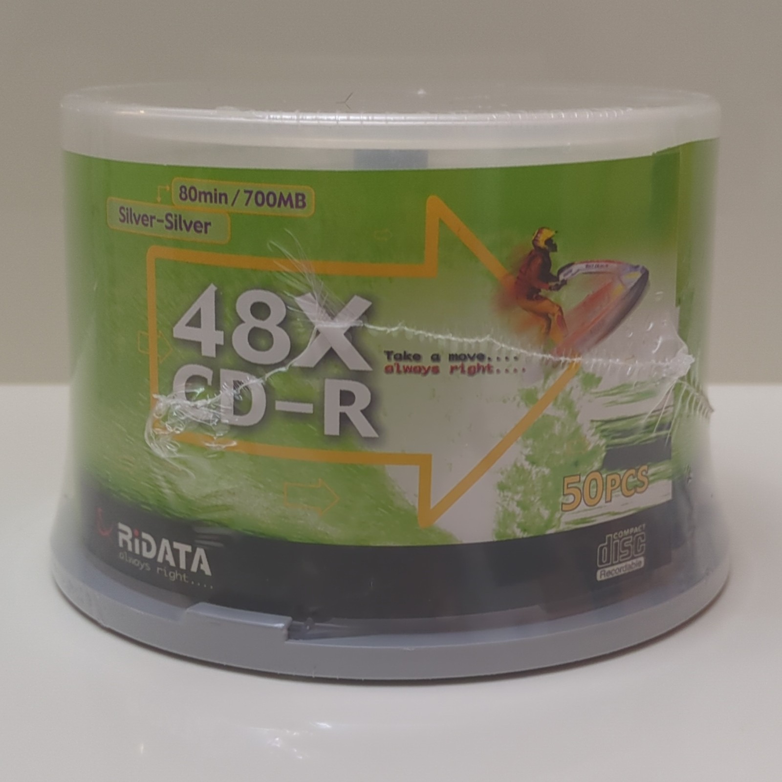 RiDATA 50 Pack CD-R 48X 700MB 80Min Blank Media Spindle - Sealed - Ritek Quality