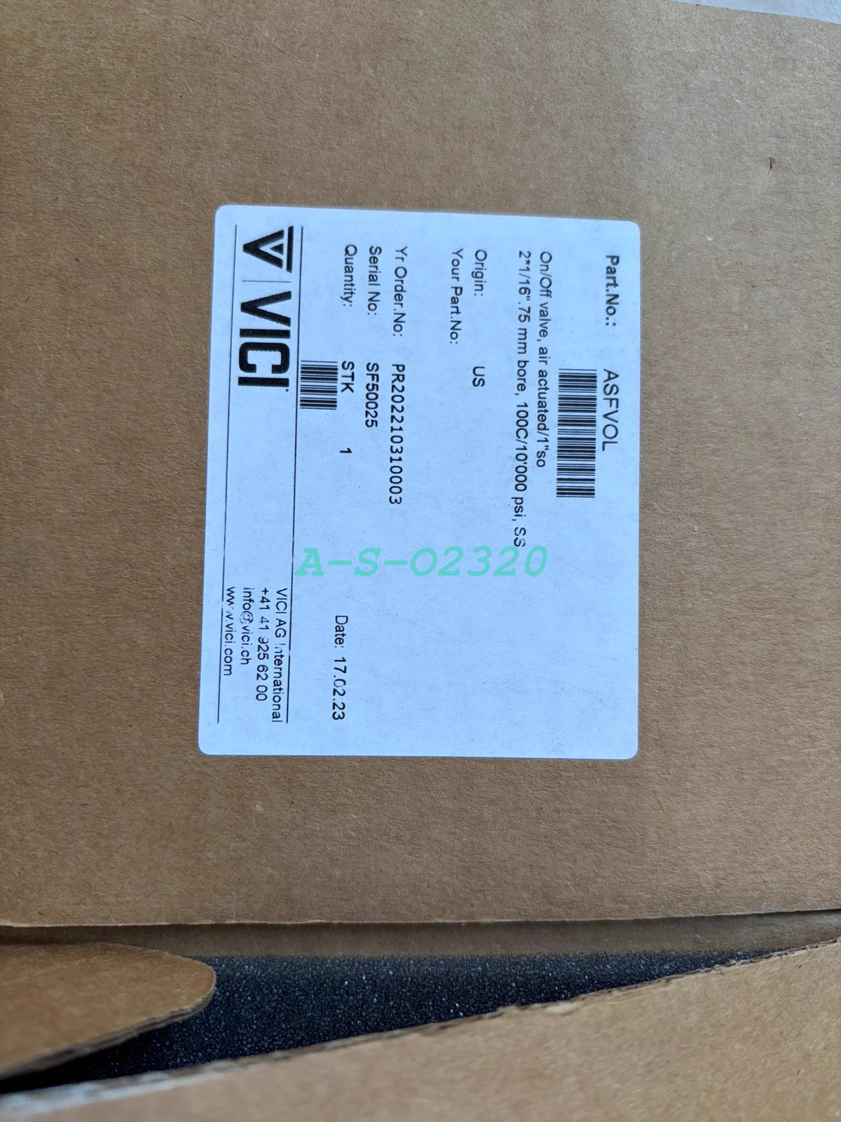 1PC NEW VICI valve ASFVOL FEDEX/DHL