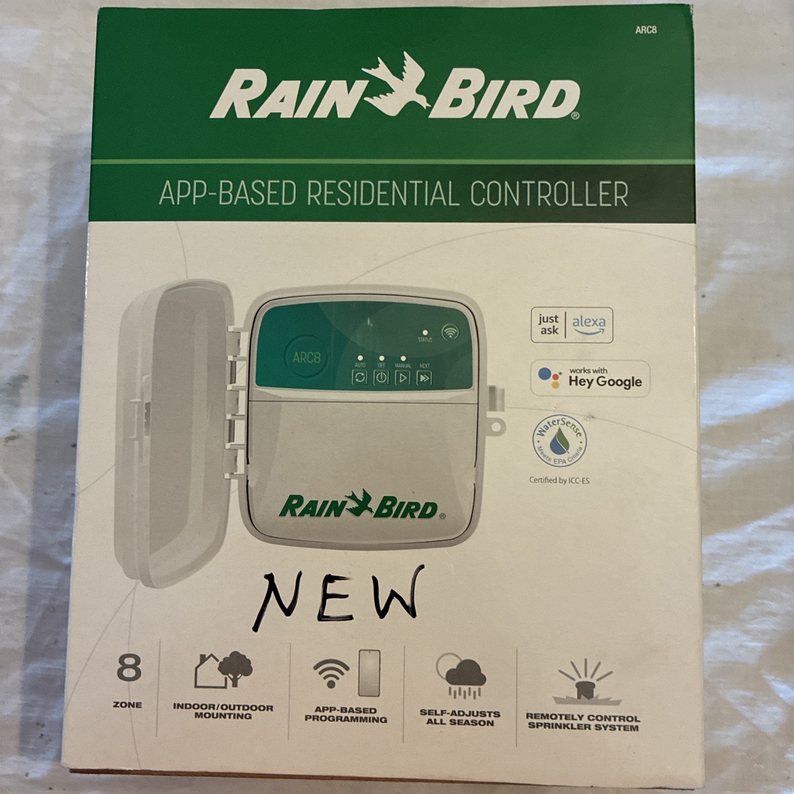 Rain Bird 8-Zone App Based Indoor/Outdoor Residential Irrigation Controller ARC8