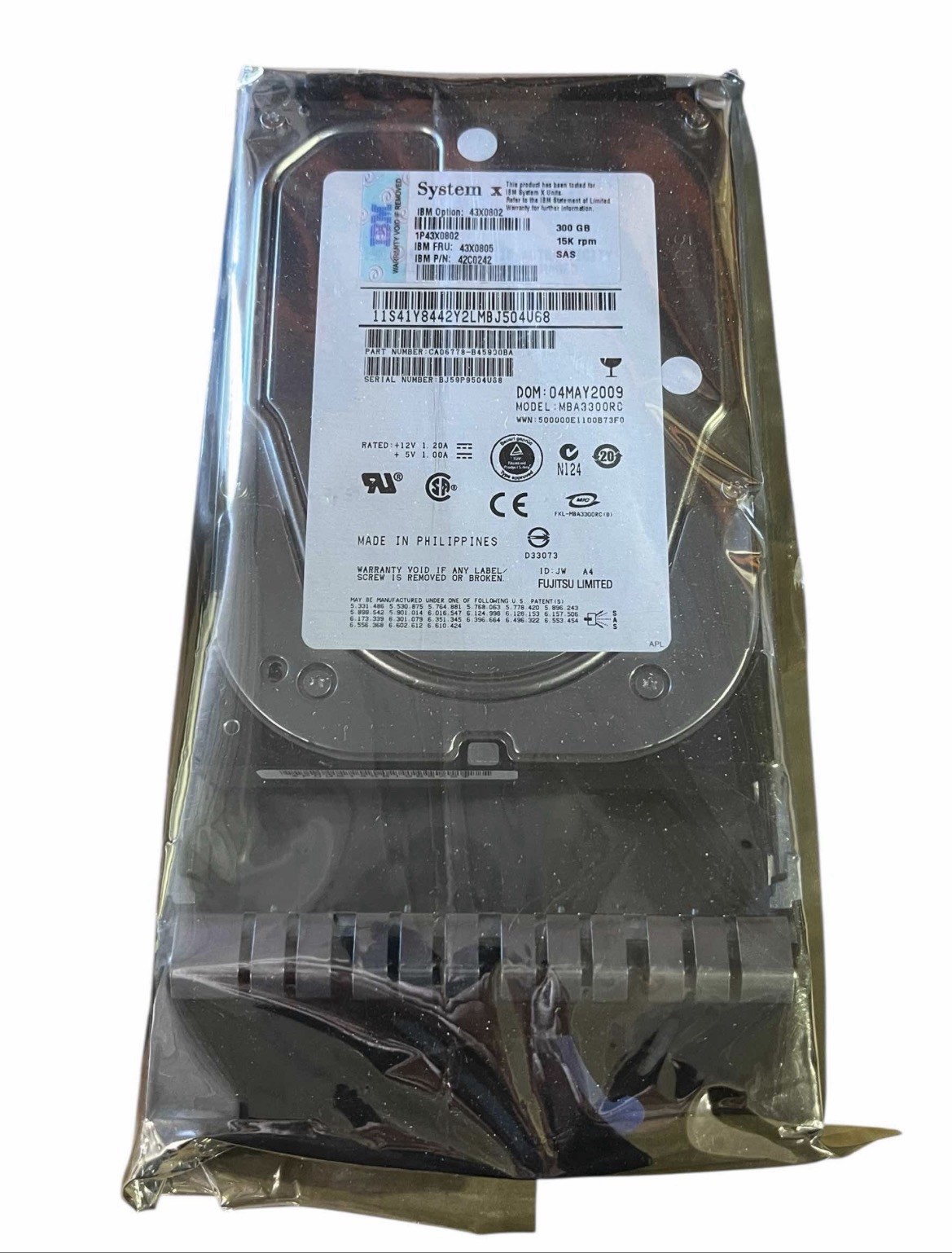 IBM SYSTEM X 300GB HARD DRIVE MBA3300RC
