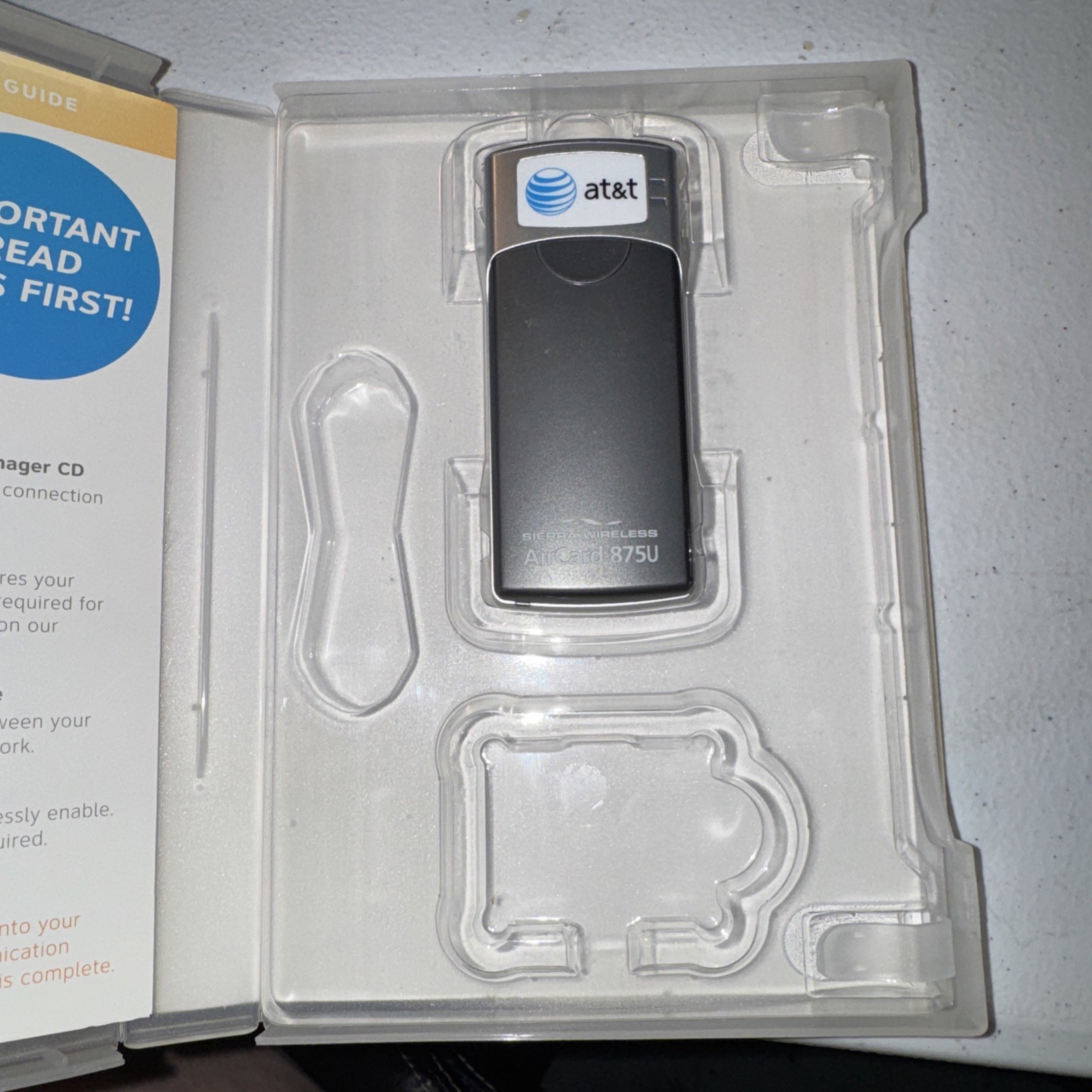 AT&T Sierra Wireless AirCard 875U 3G USB Modem Vintage 2007 w Case Manuals SIM