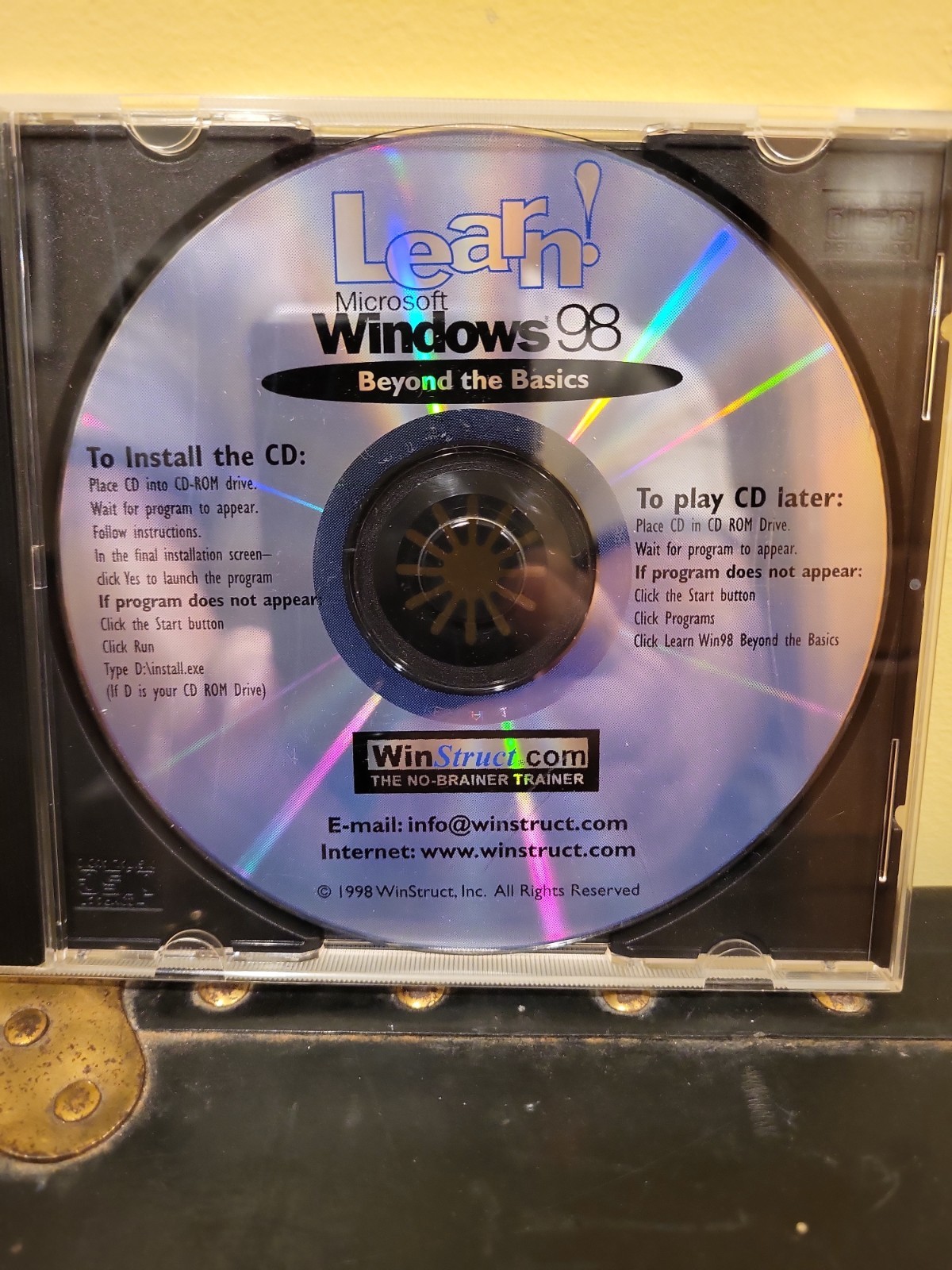 Learn Windows 98, Beyond The Basics, CD-ROM, WinStruct 1998 Preowned Vintage 