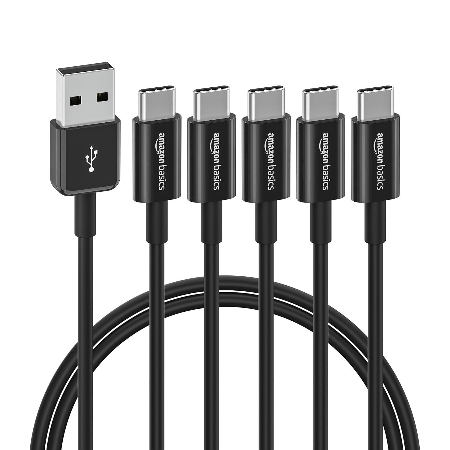 Amazon Basics USB A to USB C Charging Cable 3ft Fast Charger Cord 5-Pack New