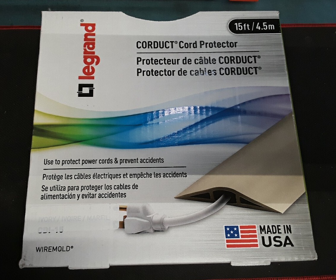 Legrand Corduct CDB-15 Floor Walk-Over Roll-Over Cord Protector Brown 15' / 4.5M