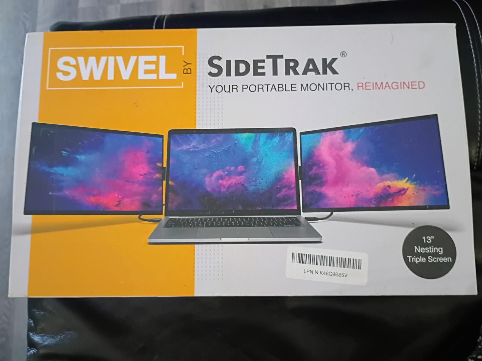 SideTrak Swivel 12.5in Portable Triple Screen Monitor FHD 1920x1080 Black