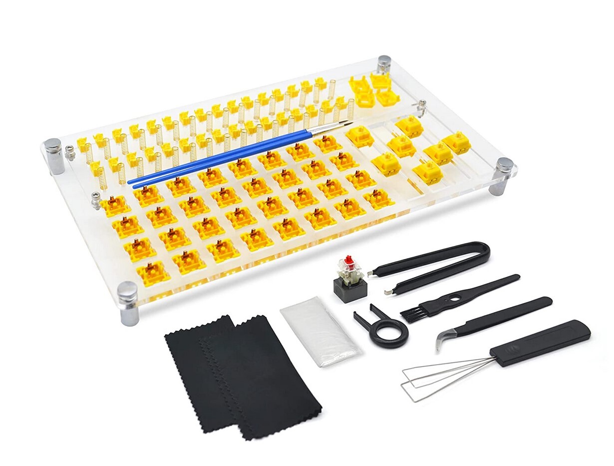 RUNJRX 32 Switches Acrylic Lube Station Tester Opener for Gateron Cherry Invy...