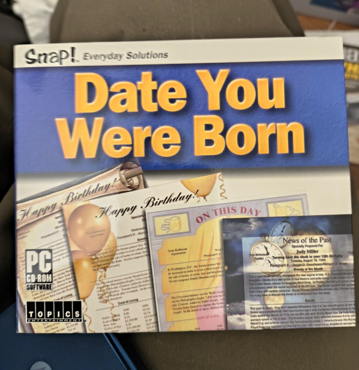 TOPICS Snap Date You Were Born History PC CD-ROM Windows 95-2000 English