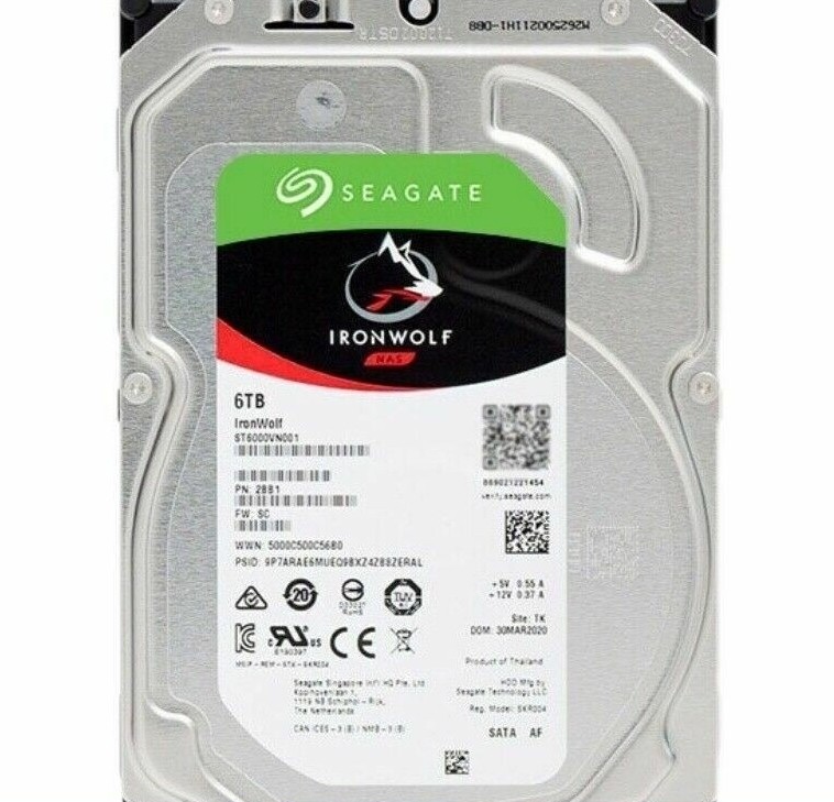 ST6000VN001 Seagate IronWolf 6TB NAS Internal Hard Drive 3.5" SATA 5400RPM New
