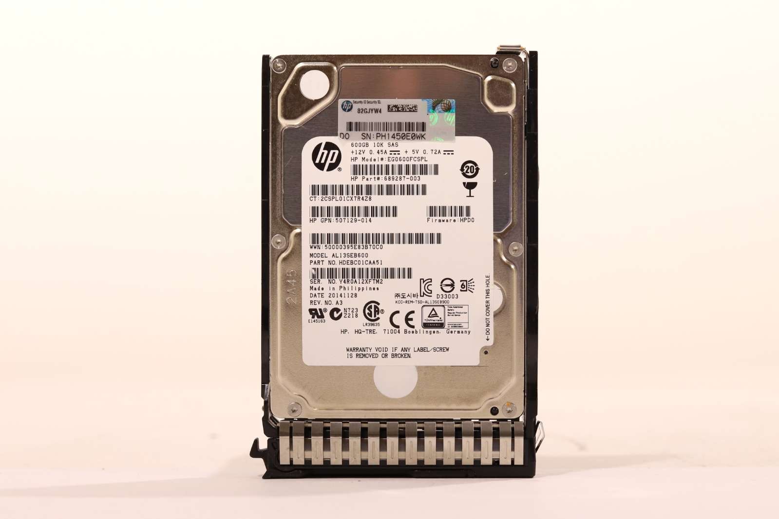 HP EG0600FCSPL 600GB 2.5" 6Gb/s 10K RPM SAS Hard Drive P/N: 507129-014 Tested