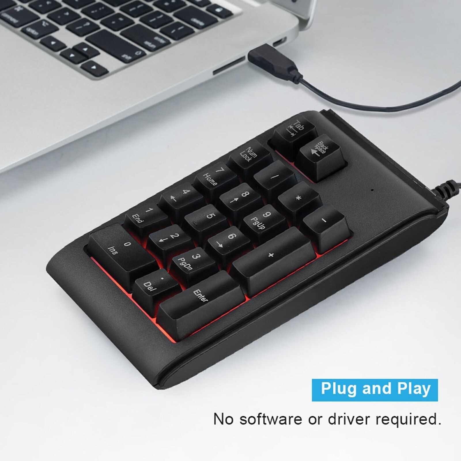 19-key 3-Color USB Numeric Keypad Mechanical Touch Feeling 10 Million Clicks
