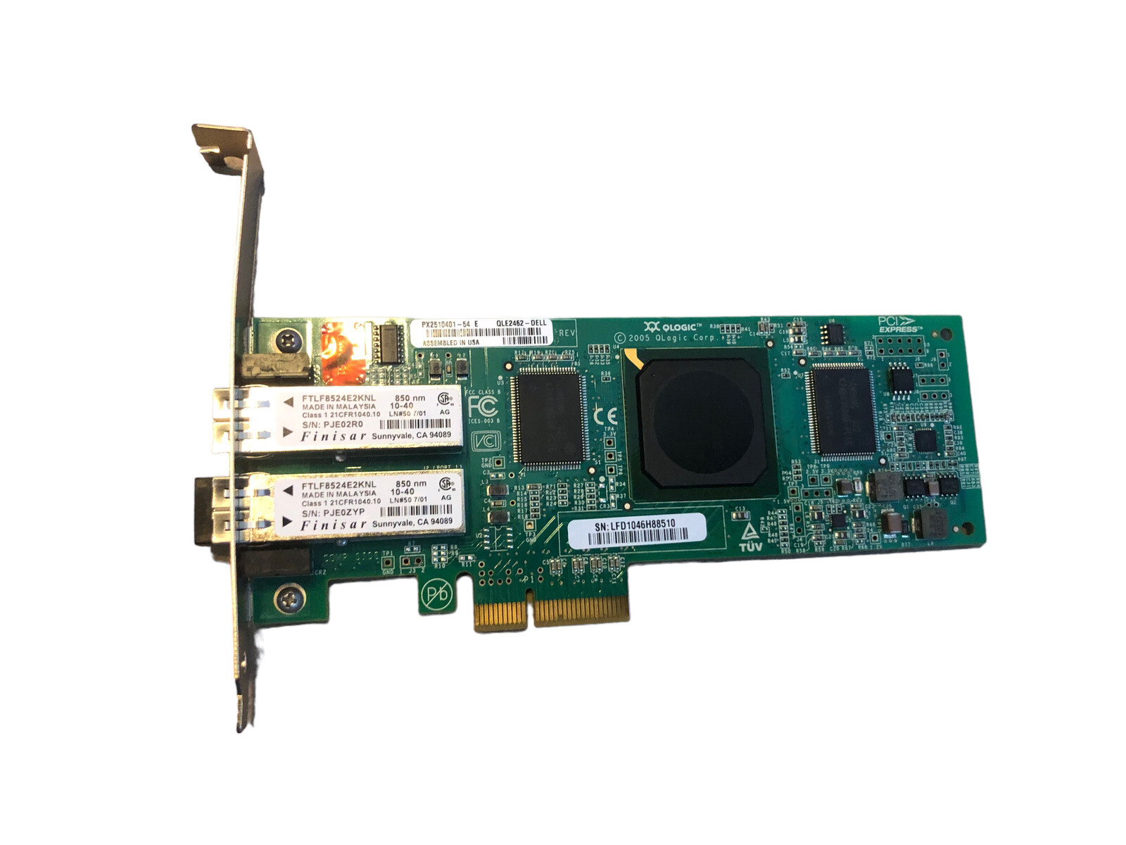 DELL QLOGIC DUAL PORT FIBER HBA 4GB PCI-E X4 FIBRE QLE2462-DELL