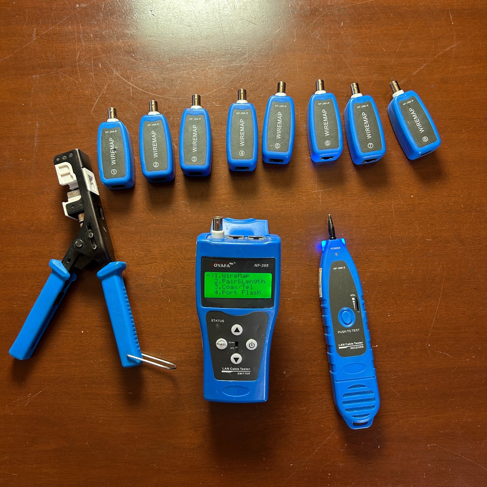 NF-388 Wire Fault Locator Network Cable Tester 8 Remotes Speed Termination Crimp