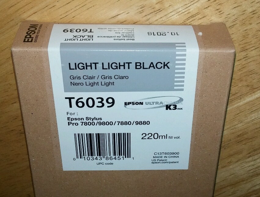 01-2025 GENUINE EPSON T6039 LIGHT LIGHT BLACK 220ml INK STYLUS PRO 7880 9880