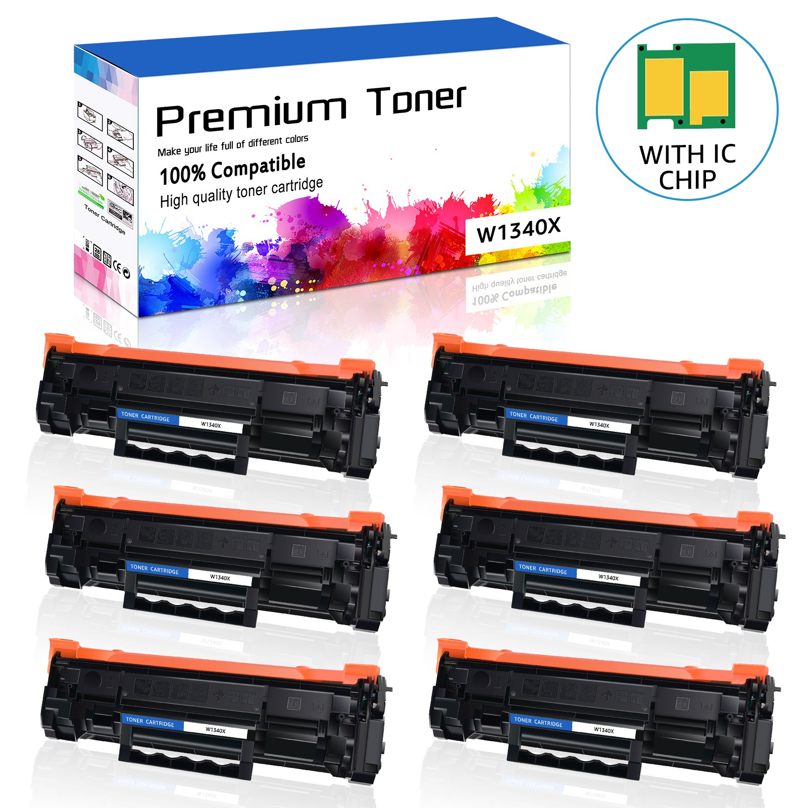 [ New Chip] 6PK Compatible W1340X Toner Cartridge with HP 134X M209dw MFP M234dw