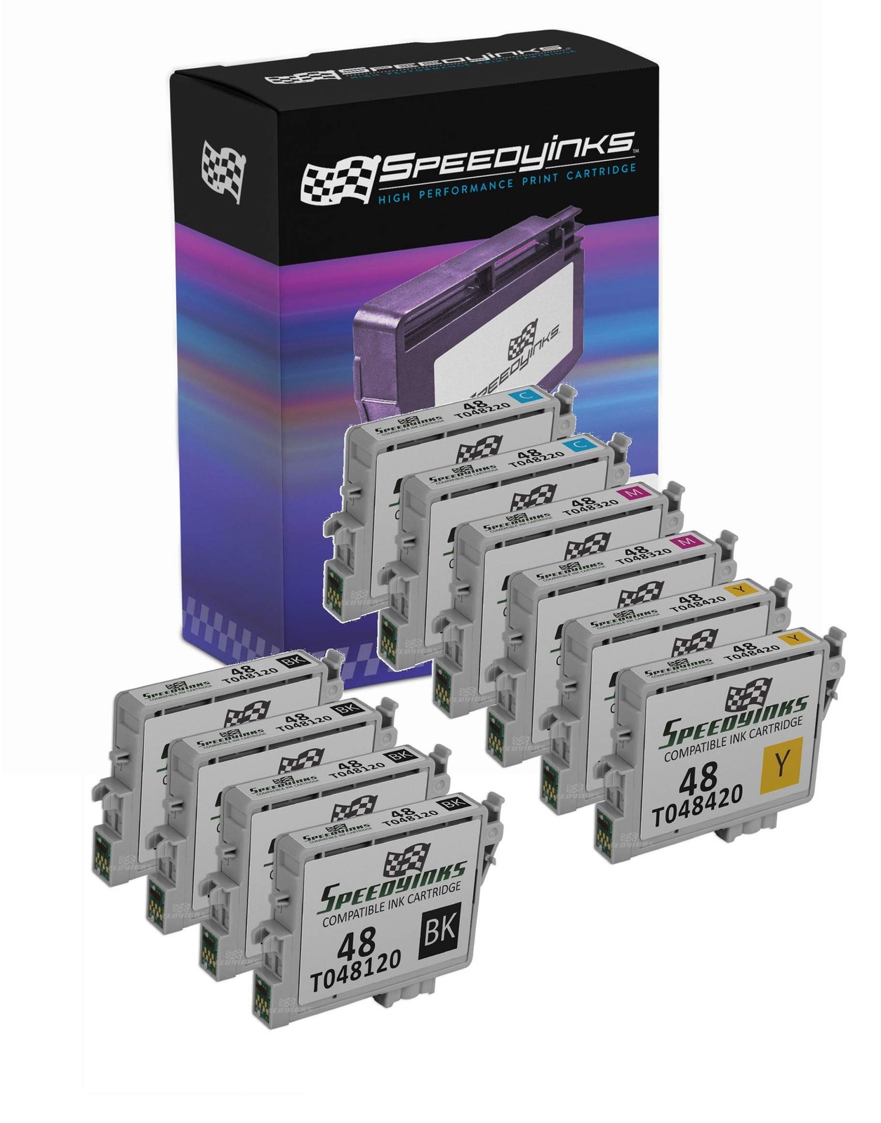 For Epson Set of 10 Pack T048 Ink Cartridges 4x T0481 & 2x T0482 T0483 T0484