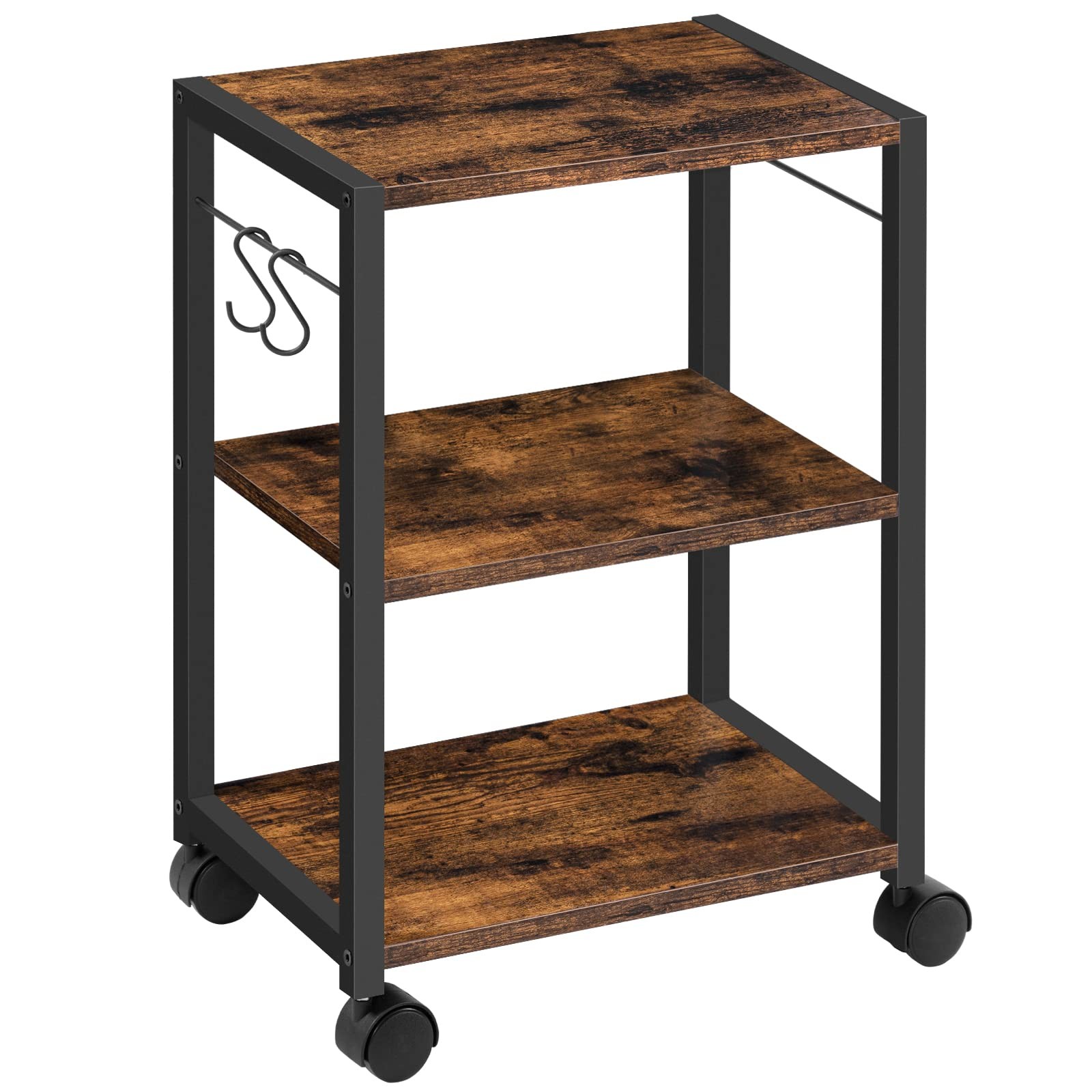 Printer Stand, 3-Tier Under Desk Rolling Cart with Storage Shelf, Heavy Duty ...