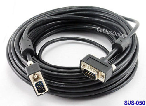50 feet Ultra-Slim Super-VGA (HD15) M/M Monitor Cable  