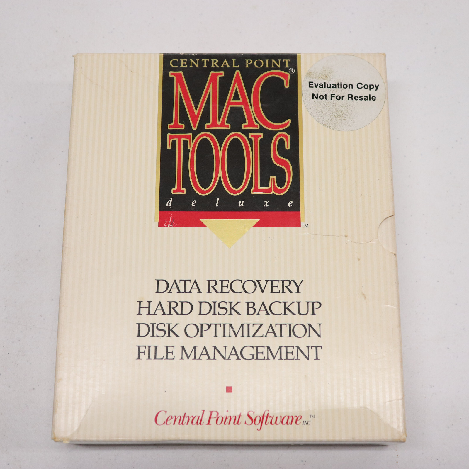 MAC Tools Deluxe Central Point Macintosh - Evaluation Copy Not For Resale