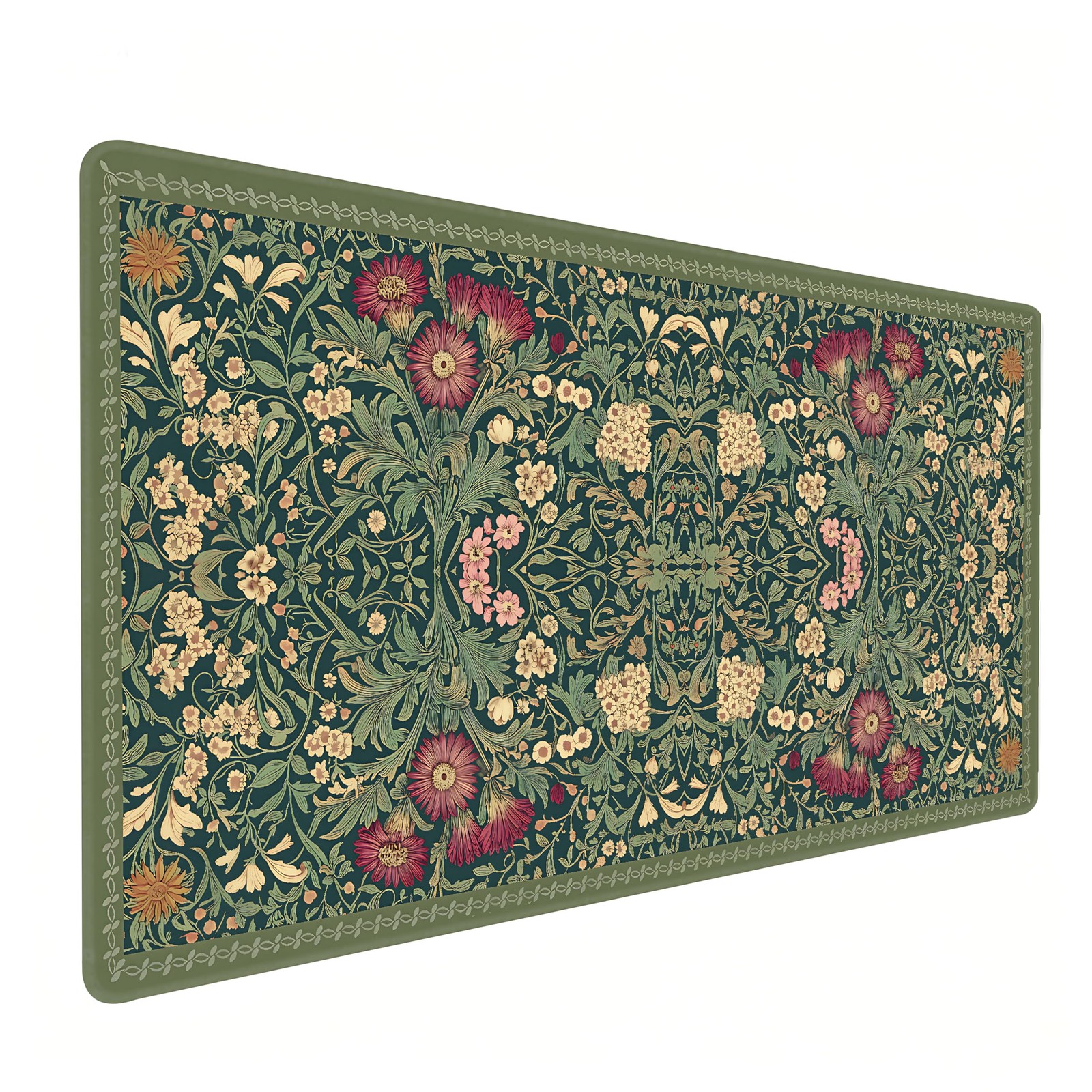 OUNNTC Desk Mat Dark Green Rug Daisy