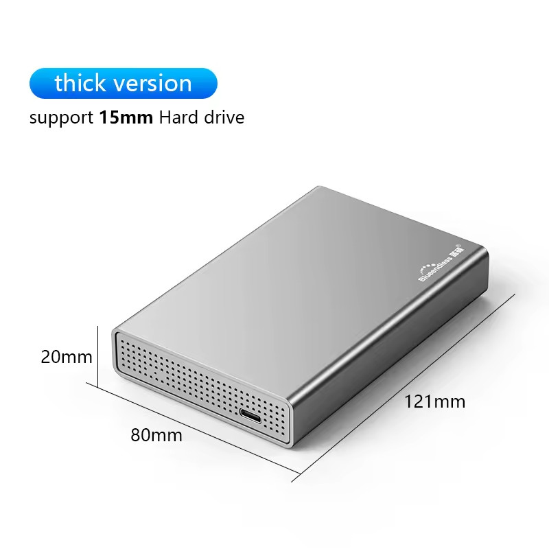 Blueendless 2.5 Inch SATA HDD SSD Enclosure USB C 3.1 Aluminum Case