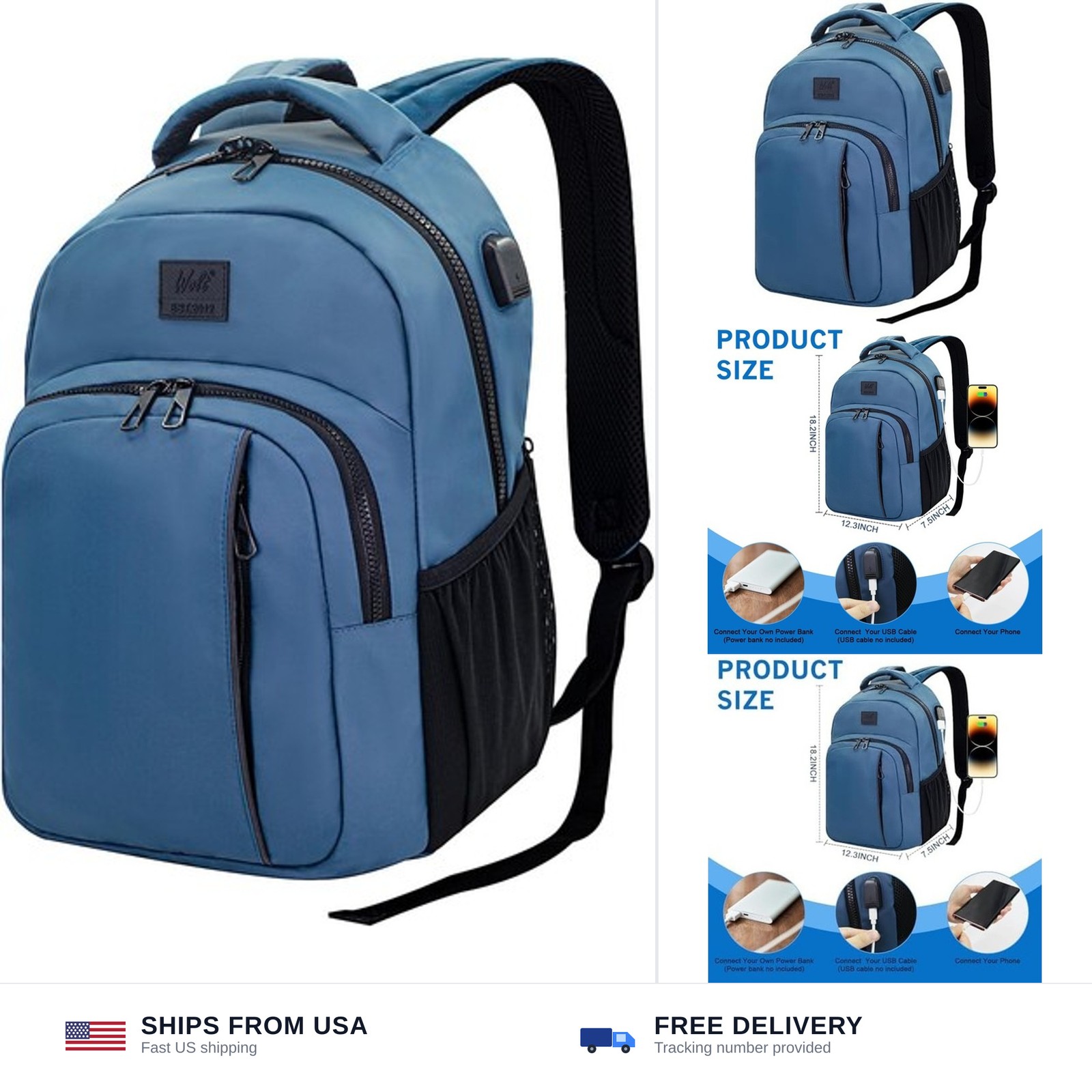 WOLT Laptop Backpack for Men Women for 15.6 Inch and 17 Inch Notebook, Travel...
