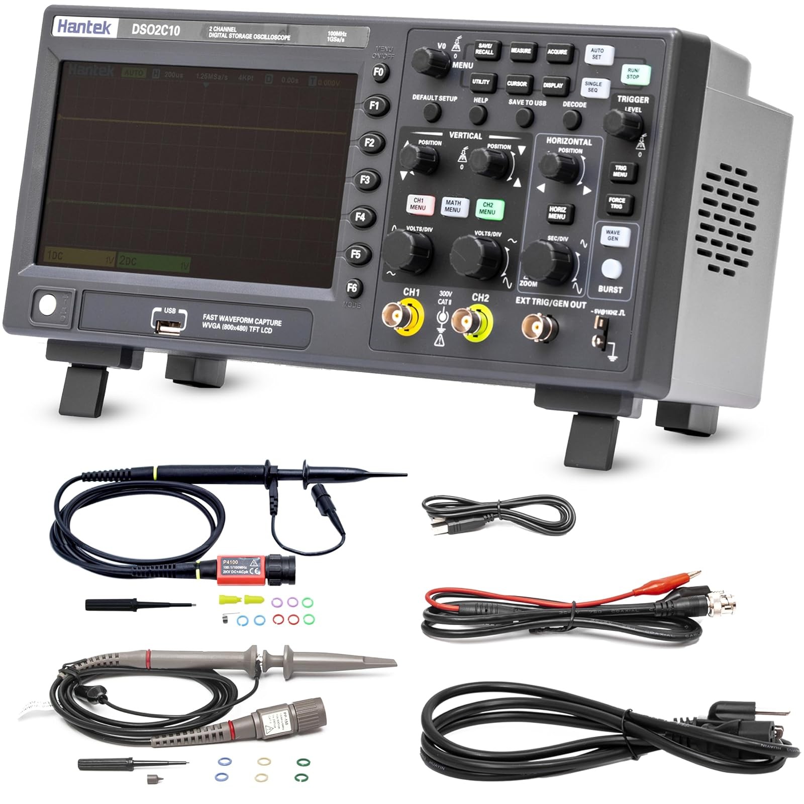 Hantek DSO2C10 Oscilloscope 100MHz 2 Channel 1GSa/s Digital