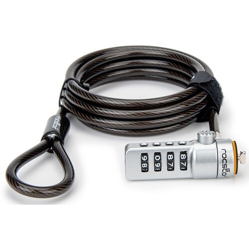Rocstor Y10C132-B1 Combination Laptop Lock Security Cable 6ft Retail