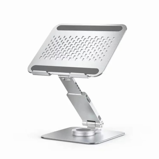 Fancial 360° Swivel Laptop Stand, Portable Stand Holds 12-18" Laptop - Silver