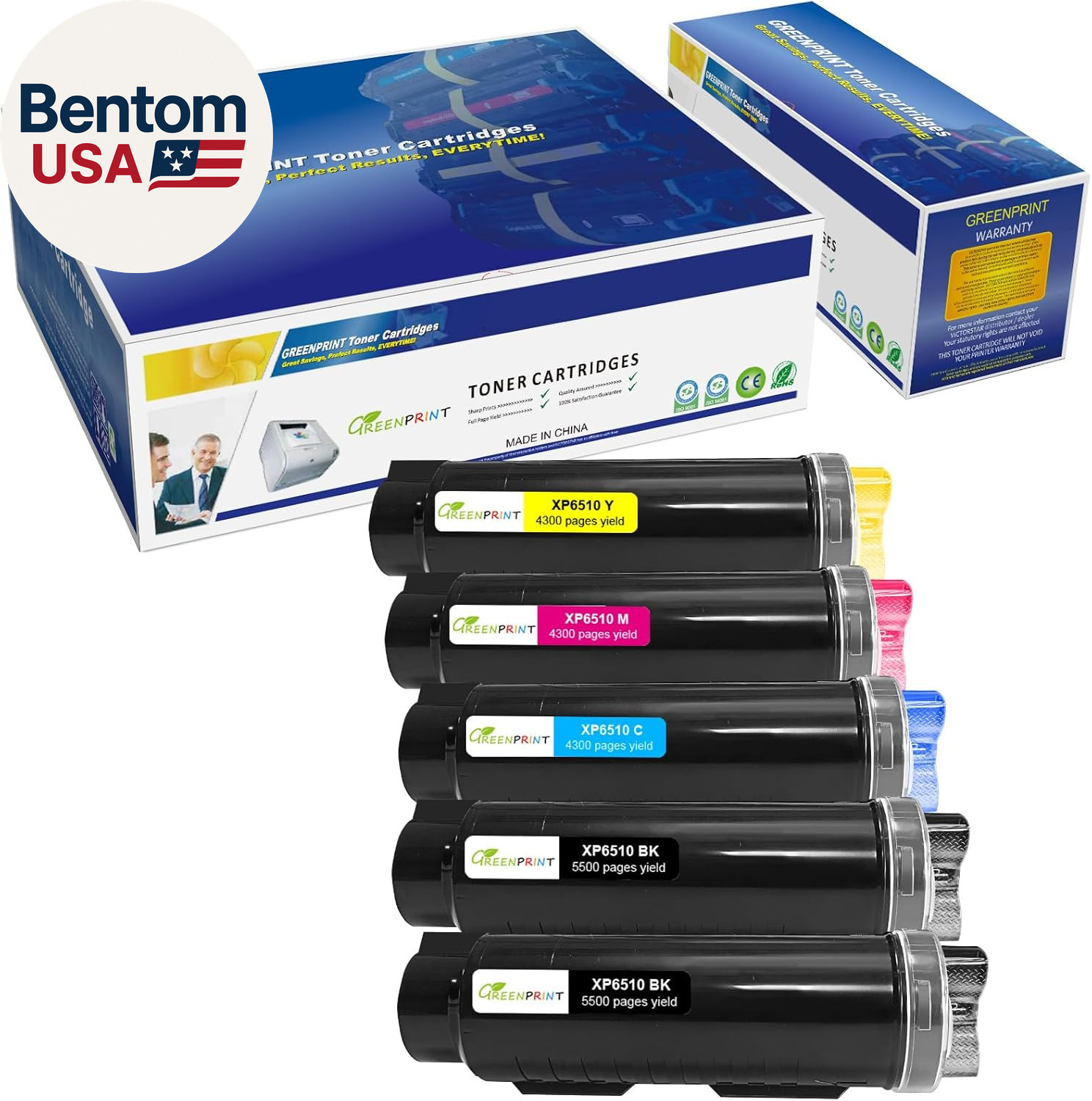 5 Packs 6510 6515 Compatible Toner Cartridges (Extra High Yield) 5500 Pages 2 Bl