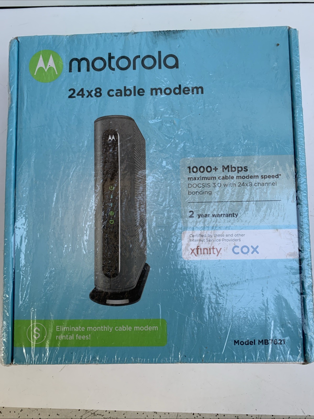 New Sealed Motorola Cable Modem 24x8 DOCSIS 3.0 Model MB7621