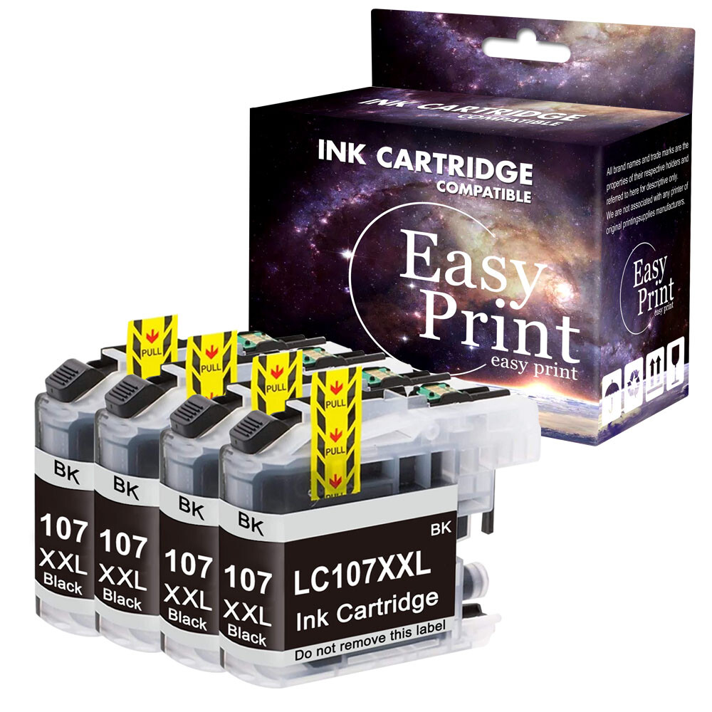 4BK Ink Cartridge fits Brother LC107 MFC-J4710DW J4610DW J4510DW J4410DW J4310DW