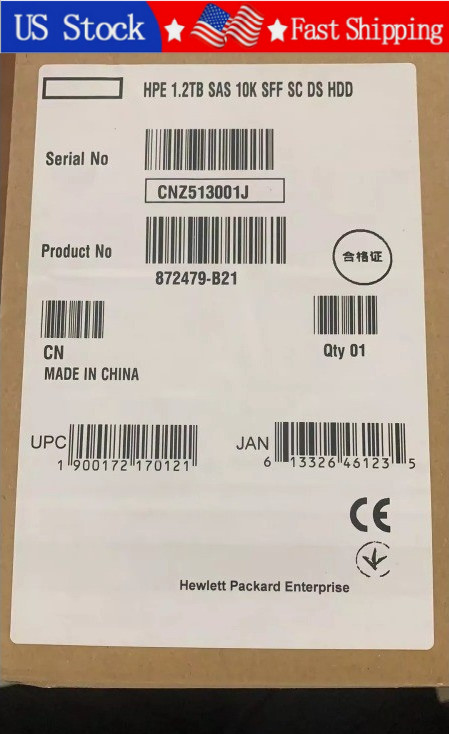 New HPE 872479-B21 872737-001 1.2TB 2.5" 12G SAS 10K DS SC HDD with Tray