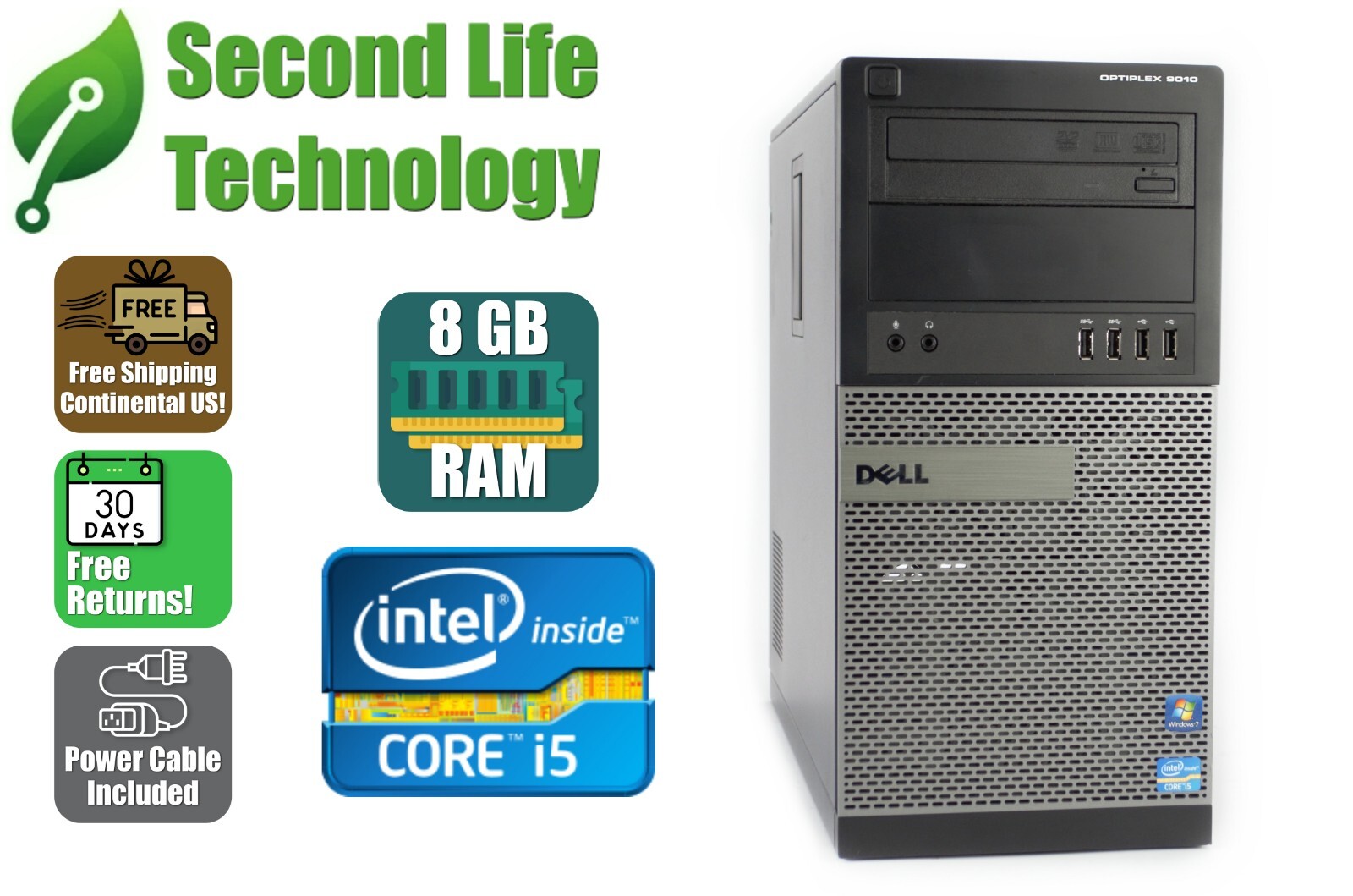 Dell Optiplex 9010 or 7010 MT i5-3470 3.2GHz 8GB RAM Tower No HDD & NO OS