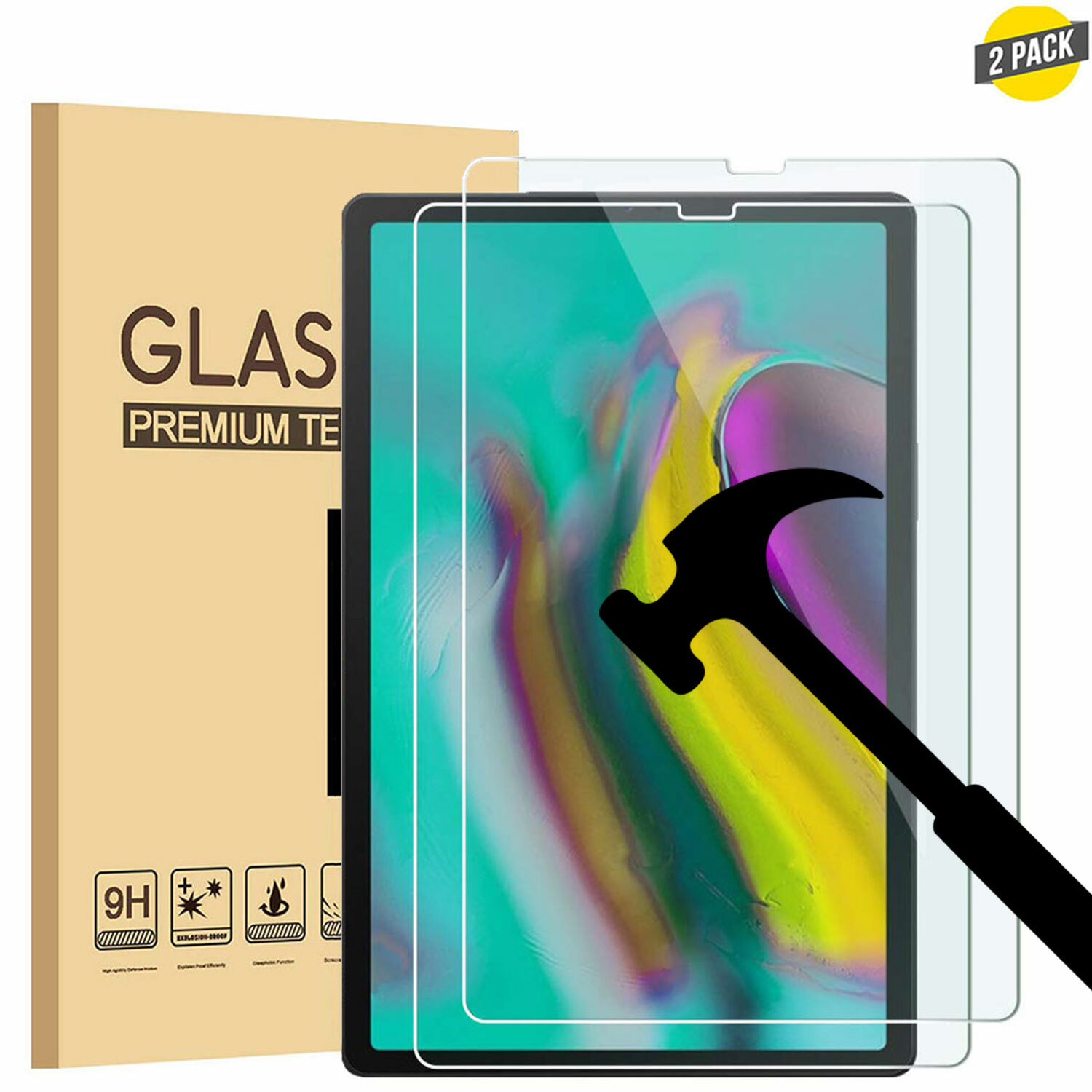 (2 Packs) Premium Tempered Glass Screen Protector For Samsung Galaxy Tab Tablet