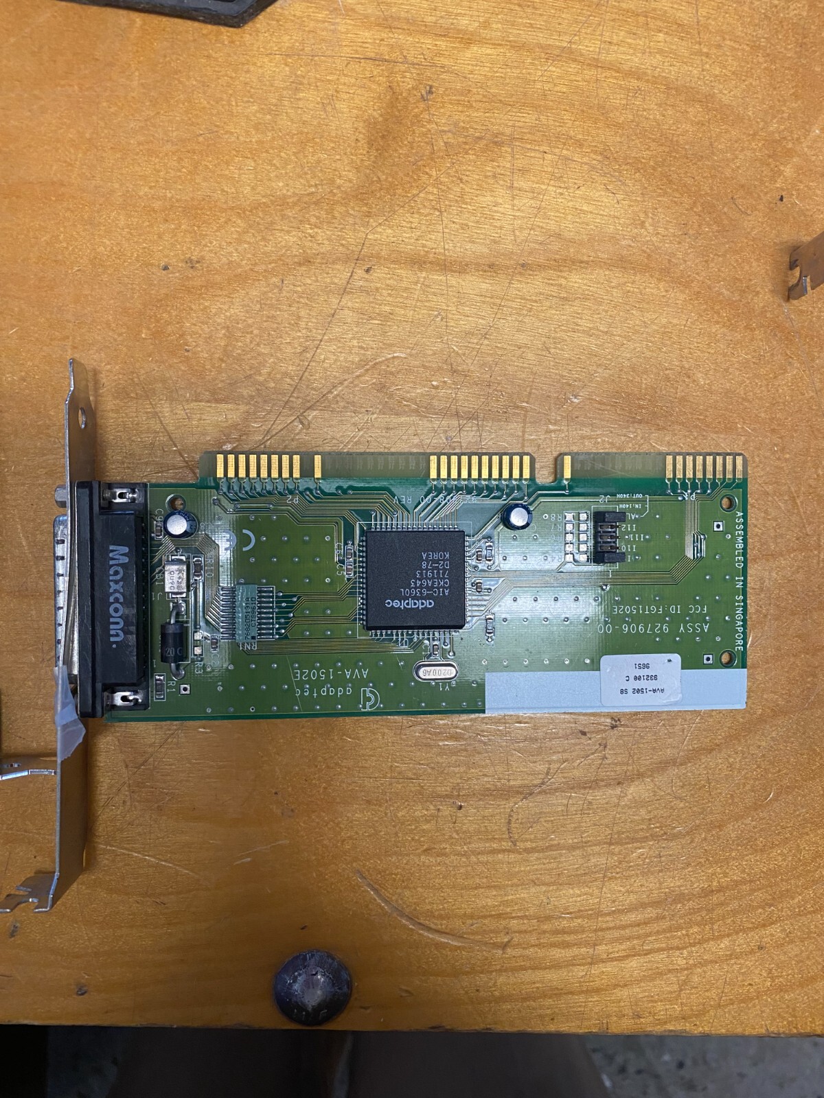 Vintage Adaptec AVA-1502E SCSI controller card   25 pin female/warranty