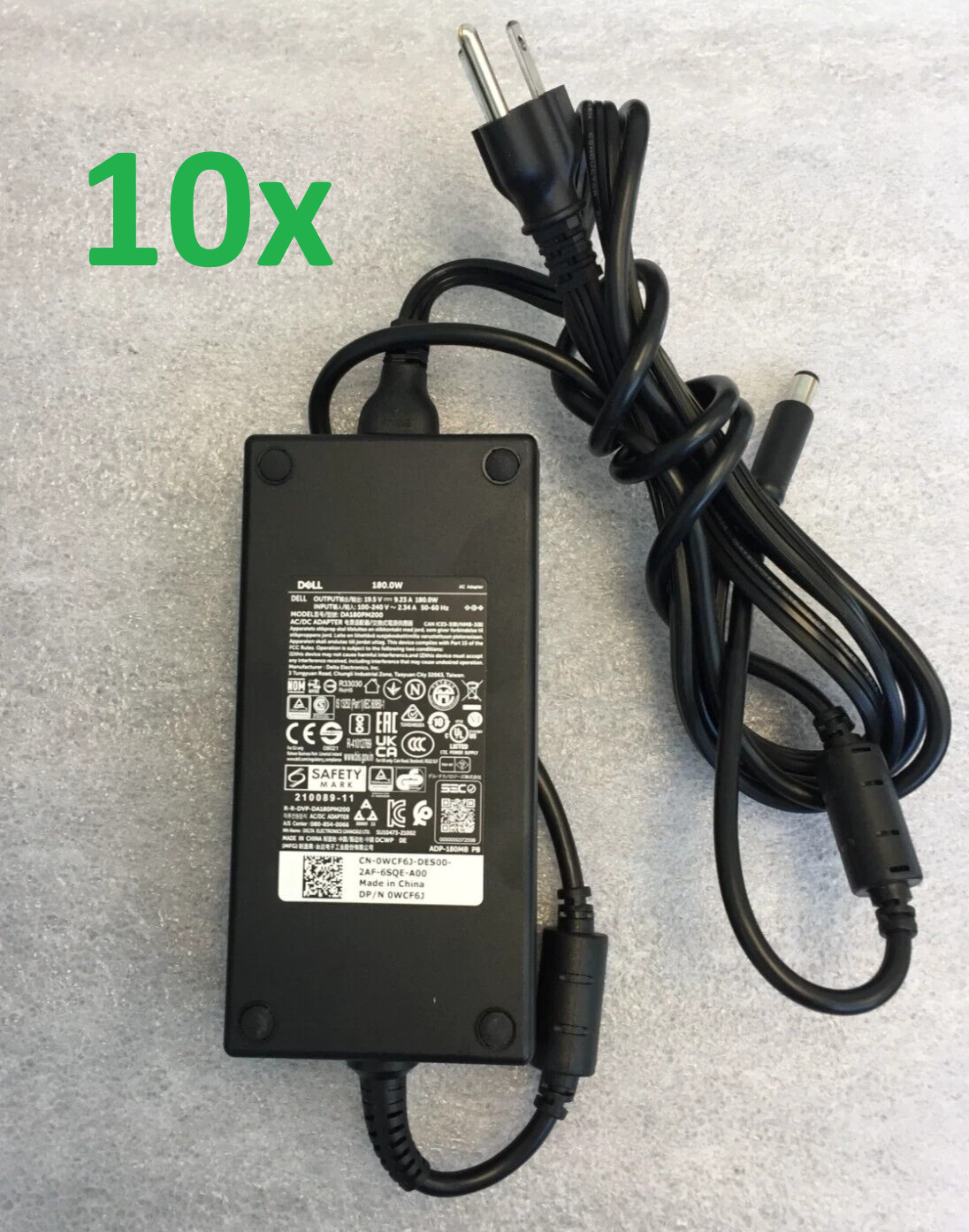 LOT OF 10 GENUINE DELL 180W 19.5V 9.23A AC Adapter OEM 
