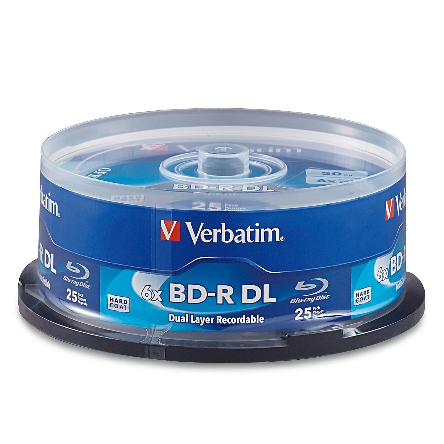 Verbatim 25 Pack 8X Blu Ray BD R Double Layer Discs 50GB Storage Archival Life
