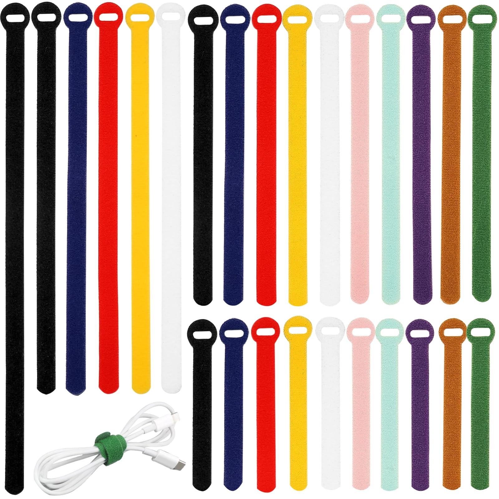 150PCS Cable Ties，4+6+8+10 Inch Reusable Cable Management, Multi-Purpose Adjusta