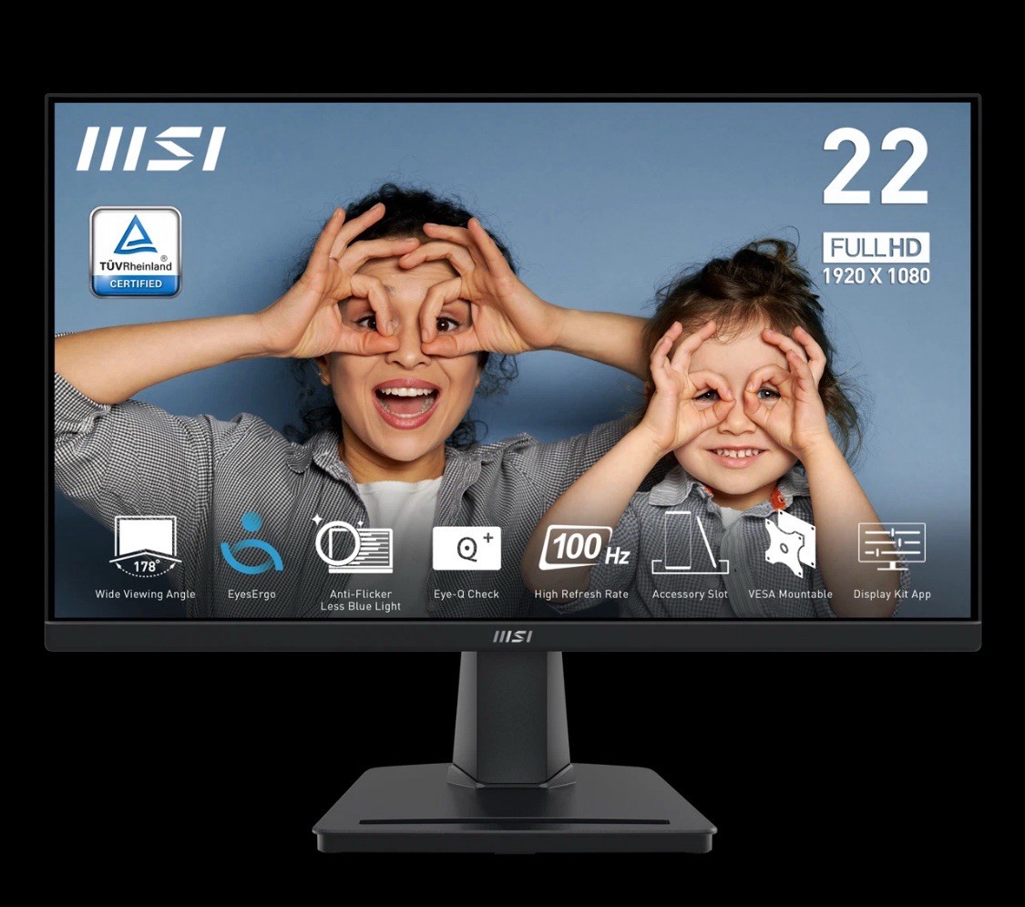 MSI 22" 100 Hz FHD Monitor 1ms (MPRT) 4ms (GTG) Adaptive-Sync Pro MP225V In Box