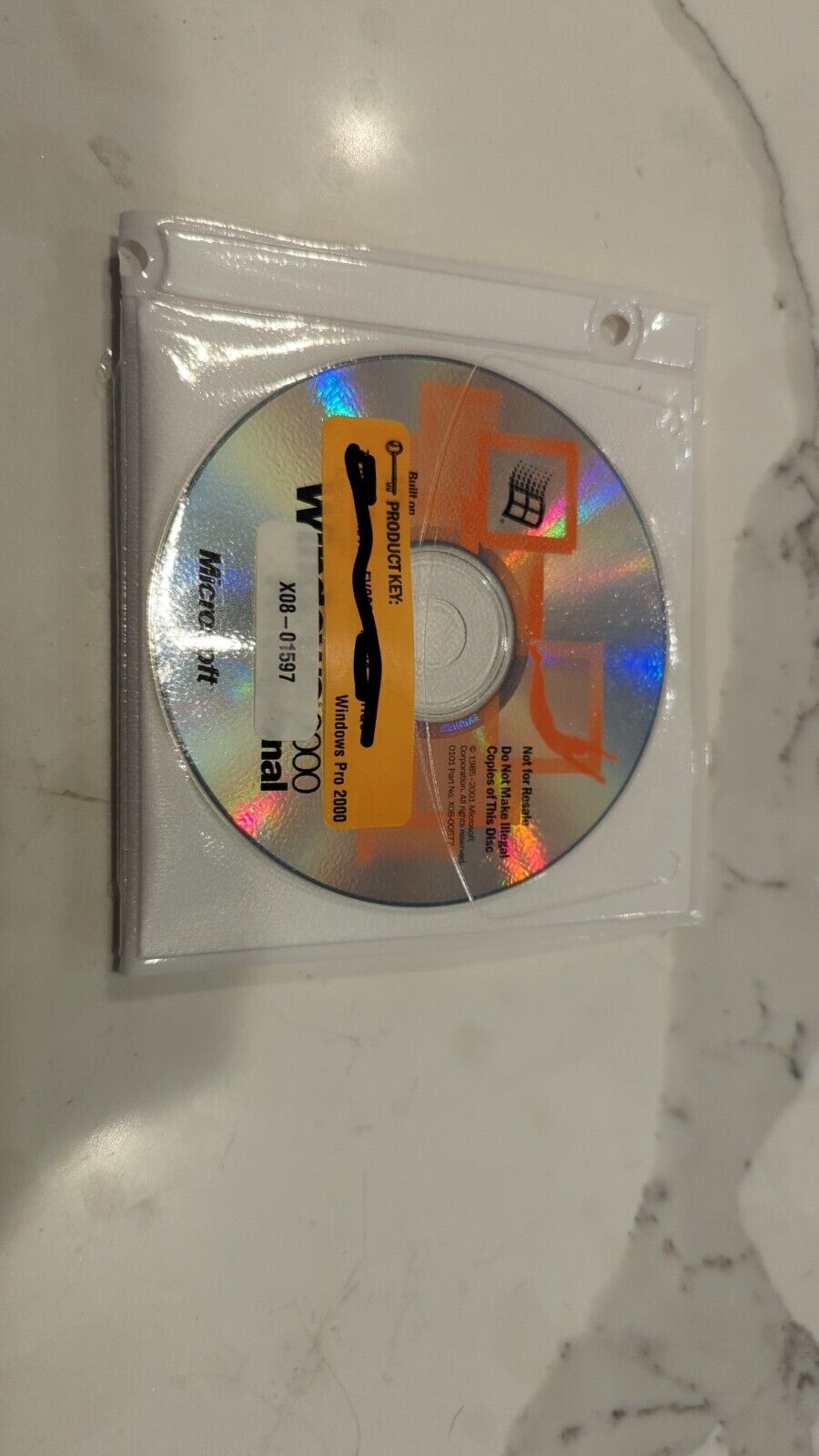 Genuine Microsoft Windows 2000 Professional Software Disc with Product Key