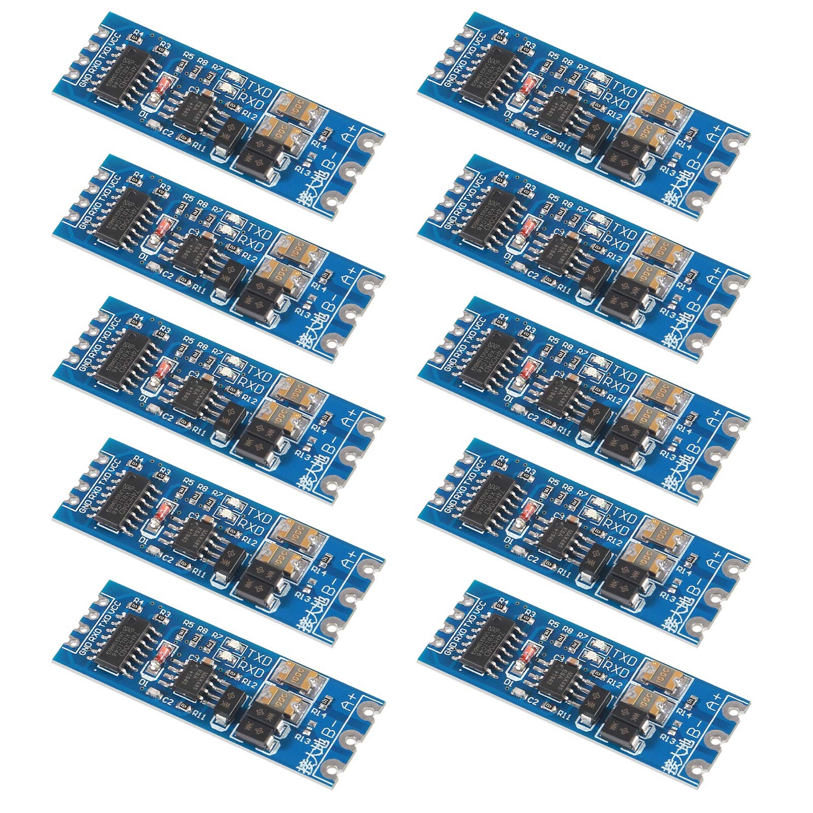 TTL to RS485 Serial UART Adapter 128 Device Support RXD TXD Indicator Light