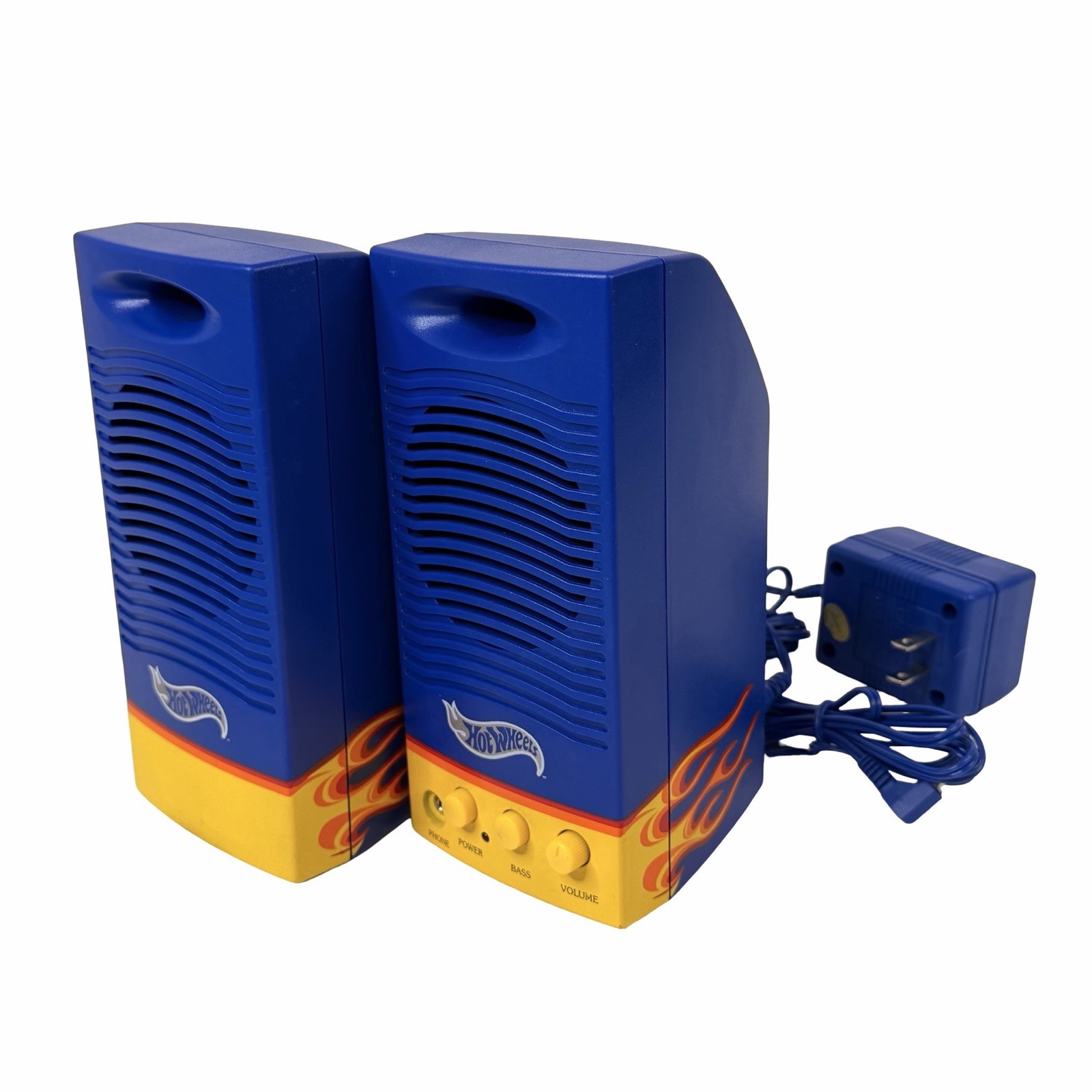 Hot Wheels Amplified Multimedia A/V Computer Speakers Vintage 90s 1999 Patriot