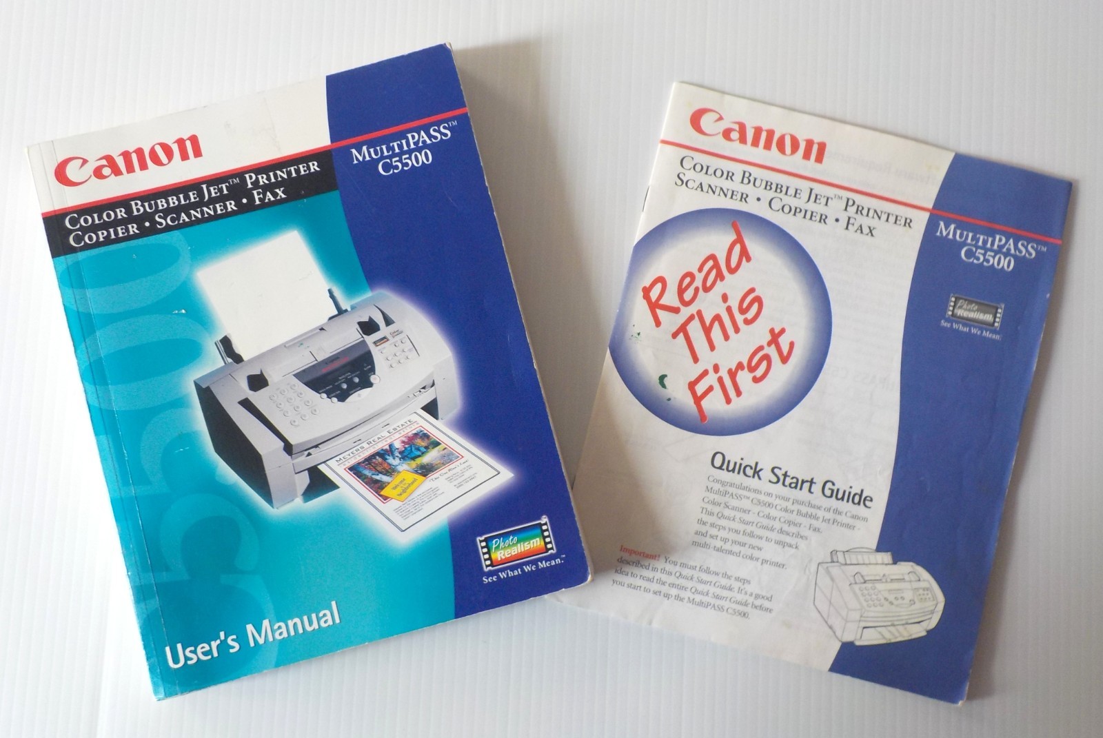 Canon MultiPASS C5500 Color Bubble Jet Printer User's Manual & QuickStart Guide