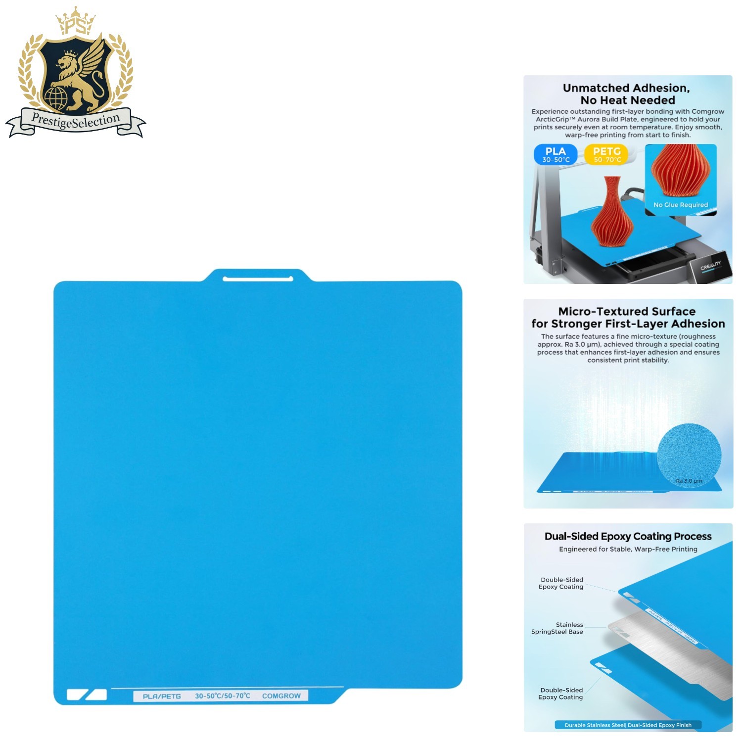ArcticGrip Aurora Cold Build Plate for Bambu-Lab X1C P1S - Super Strong Adhesion