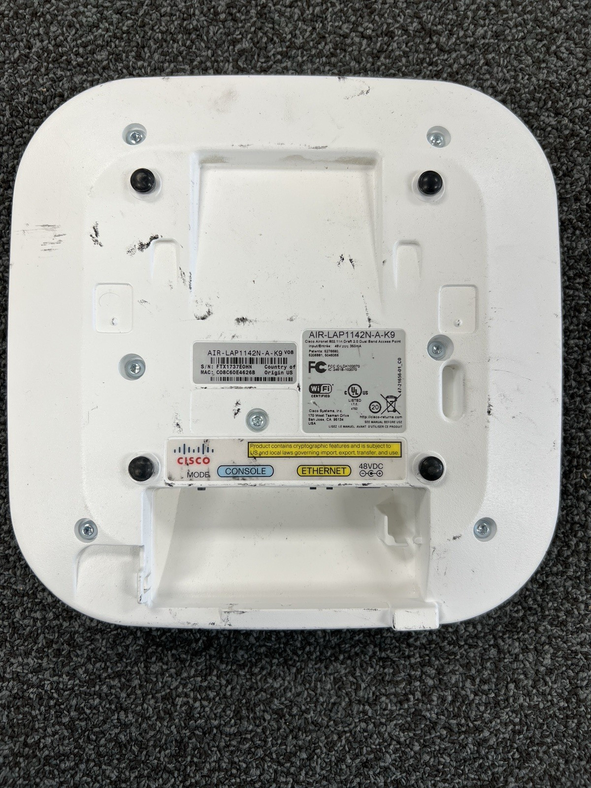 Cisco Aironet AIR-LAP1142N-A-K9 Wireless Lightweight Dual Band Access Point