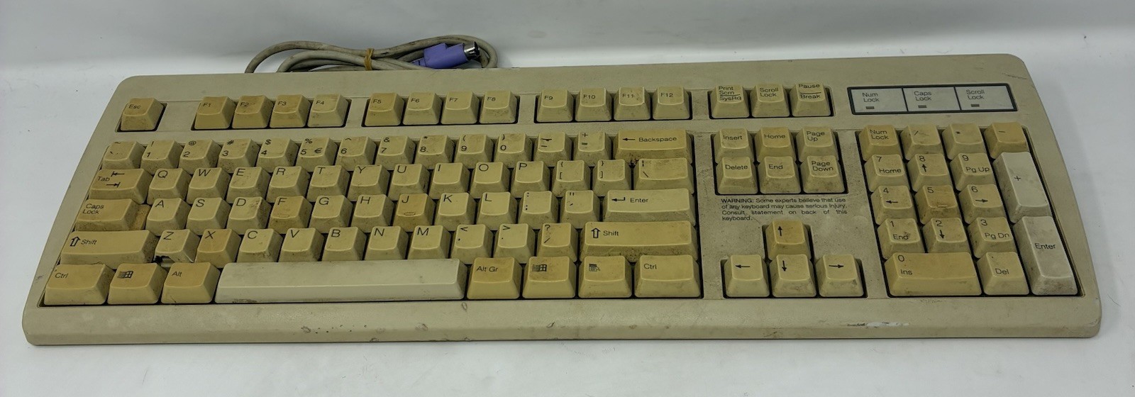 Retro Vintage Micron NMB RT2358TW Windows Wired PS2 Keyboard WORKING