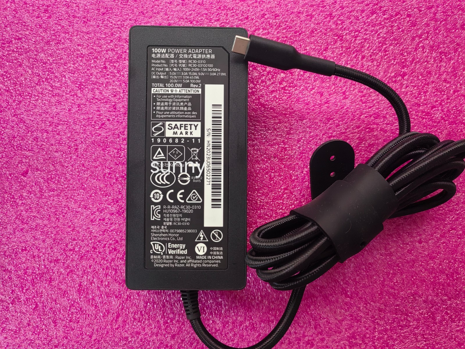 Genuine 20V5A USB-C 100W RC30-0310 for Razer Blade Stealth 13 RZ09-03102E22-R3U1