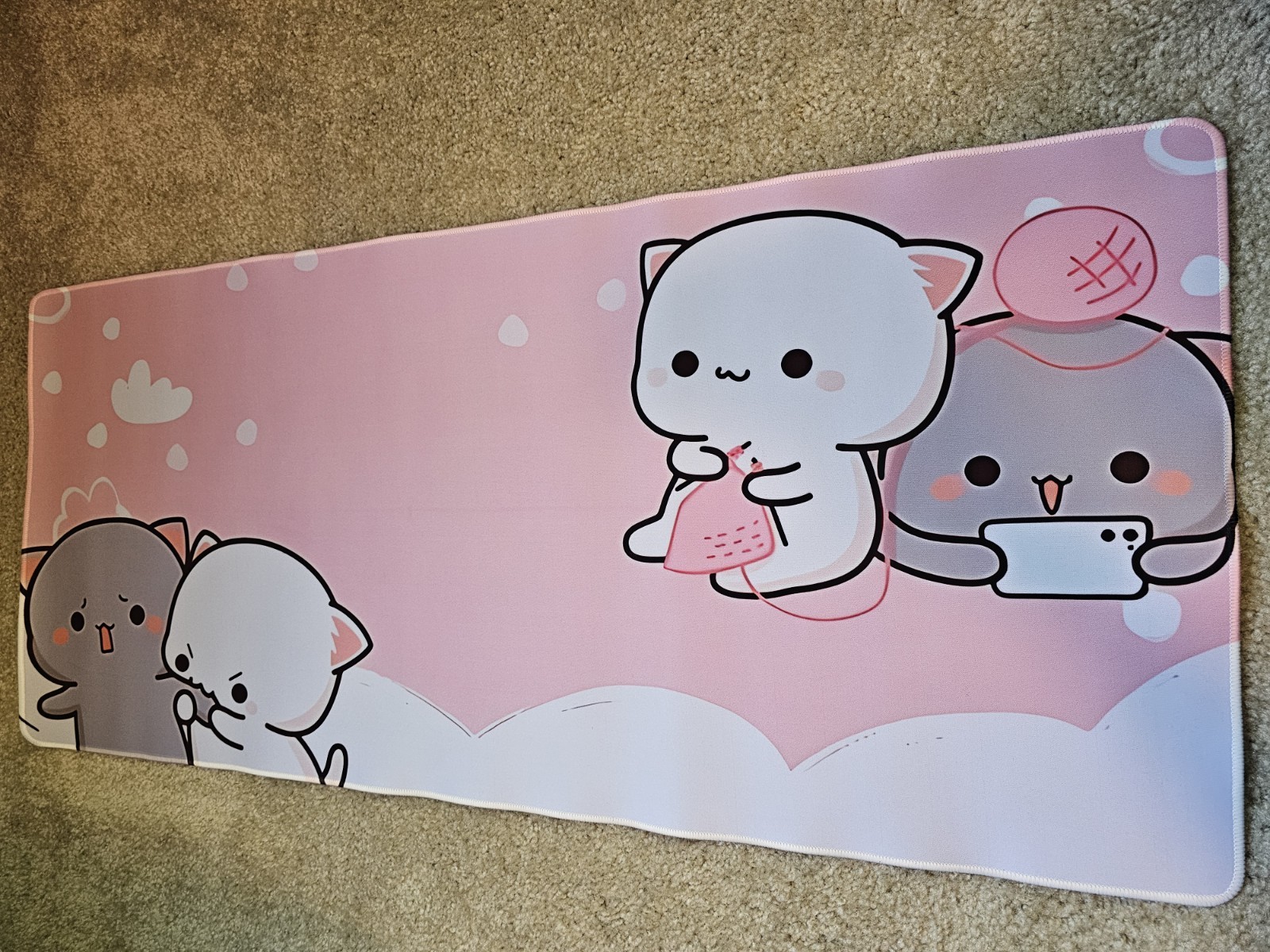 Bubu & Dudu Computer Gaming Mouse Mat, Kawaii Cat Mousemat, Mouse Pad, Mousepad
