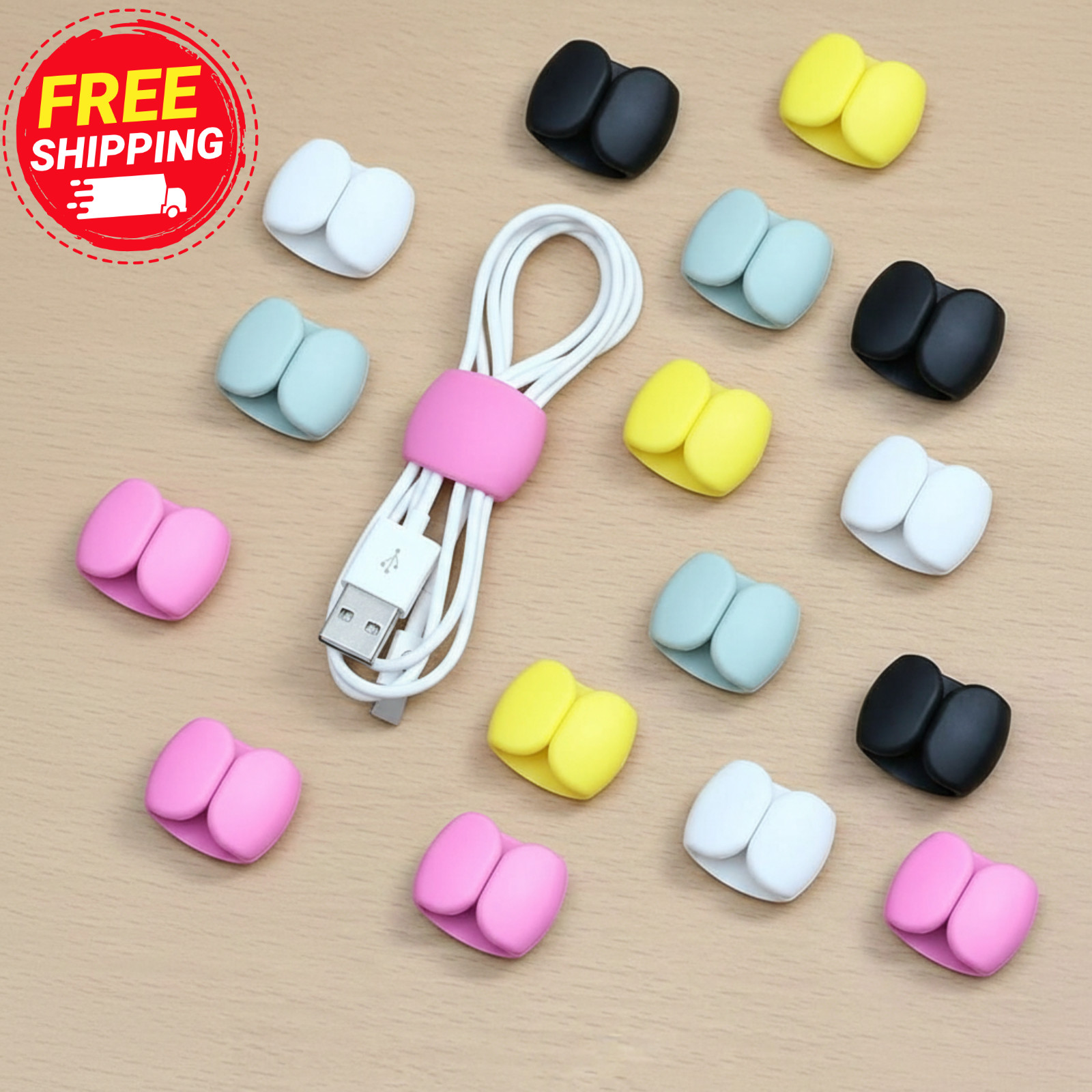5/10/20pcs Colorful Cable Organizer Clips Multi-Functional Wire Winding Clips