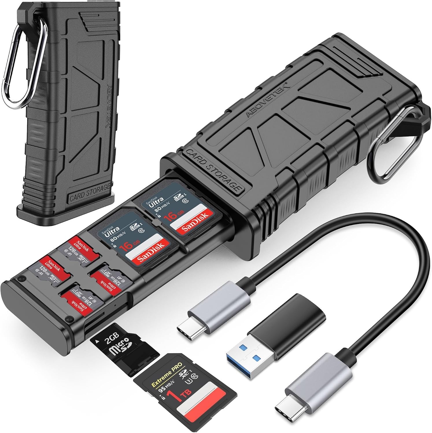 High-Speed SD Card Reader, 2-in-1 SD/Micro SD Card Holder & Reader, USB 3.1 T...